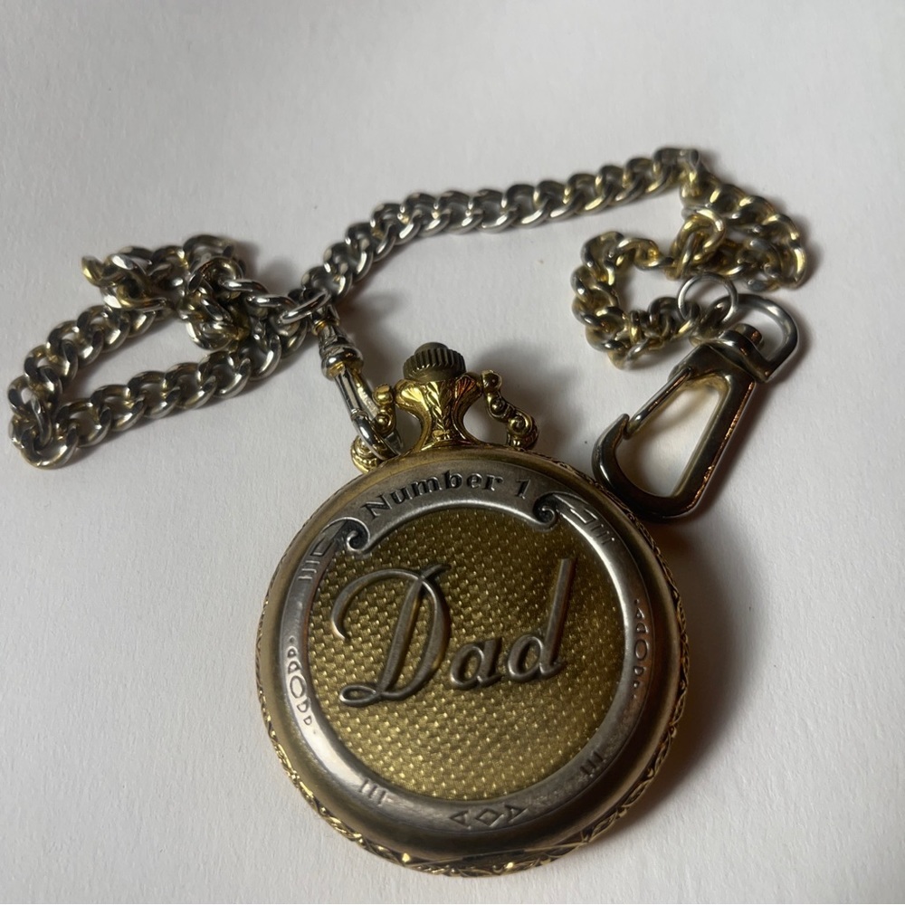 Number 1 Dad two tone pocket watch